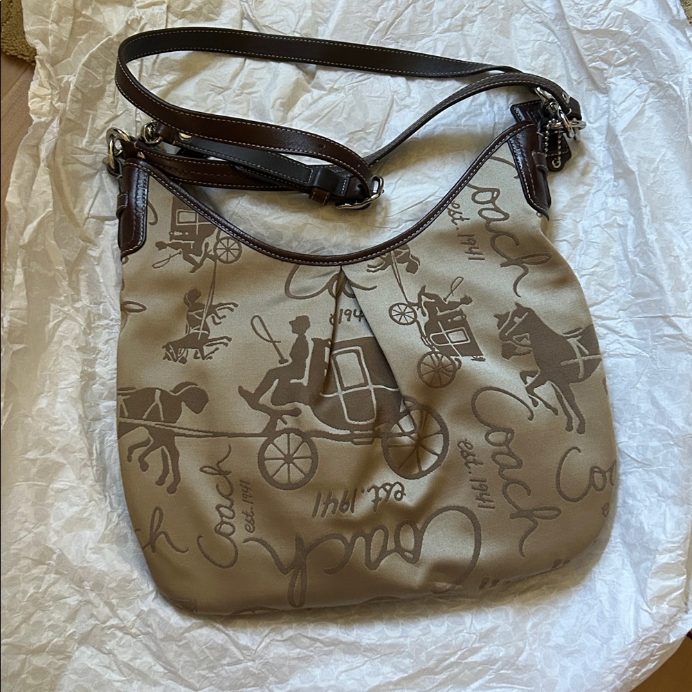 Coach Factory horse and carriage print cross body bag NWT